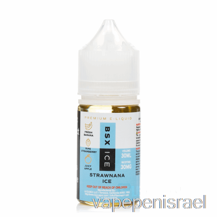 חד פעמי Vape Israel Strawnana Ice - סדרת מלח Bsx - 30 מ"ל 50 מ"ג